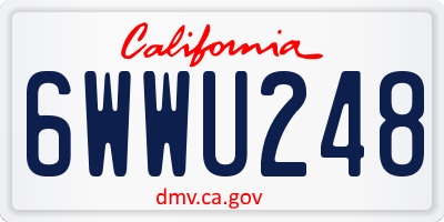 CA license plate 6WWU248