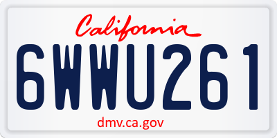 CA license plate 6WWU261
