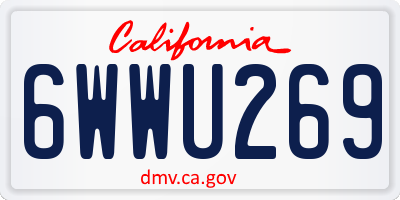 CA license plate 6WWU269