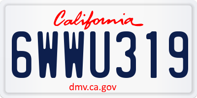 CA license plate 6WWU319