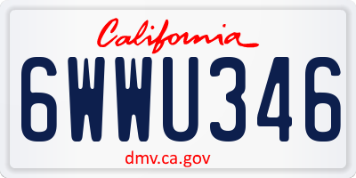CA license plate 6WWU346