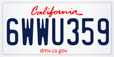 CA license plate 6WWU359