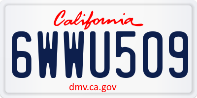 CA license plate 6WWU509