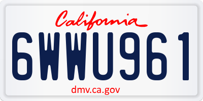 CA license plate 6WWU961