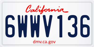CA license plate 6WWV136