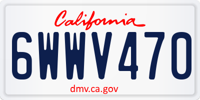 CA license plate 6WWV470