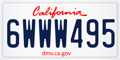 CA license plate 6WWW495