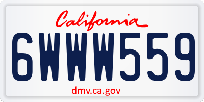 CA license plate 6WWW559