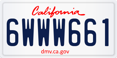 CA license plate 6WWW661
