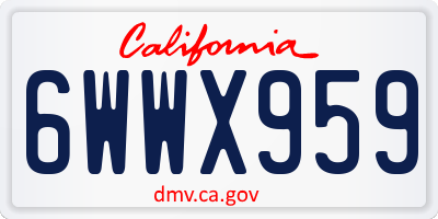 CA license plate 6WWX959