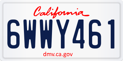CA license plate 6WWY461