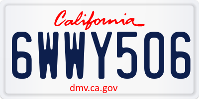 CA license plate 6WWY506