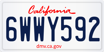 CA license plate 6WWY592