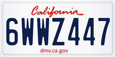 CA license plate 6WWZ447