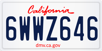 CA license plate 6WWZ646