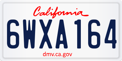CA license plate 6WXA164