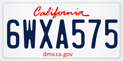 CA license plate 6WXA575