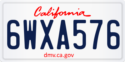 CA license plate 6WXA576