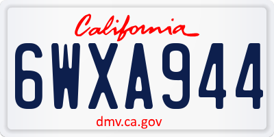 CA license plate 6WXA944