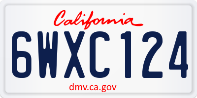 CA license plate 6WXC124