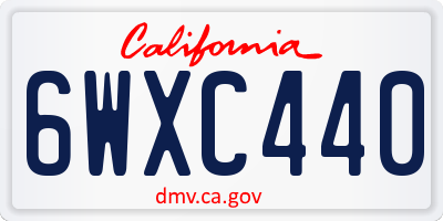 CA license plate 6WXC440