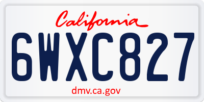 CA license plate 6WXC827