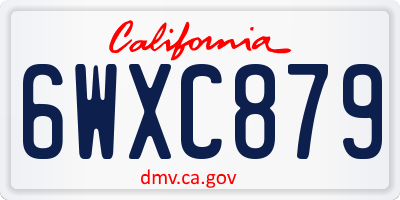 CA license plate 6WXC879