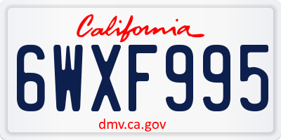CA license plate 6WXF995