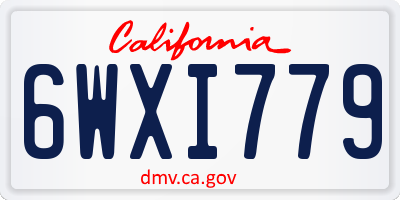 CA license plate 6WXI779