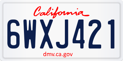 CA license plate 6WXJ421