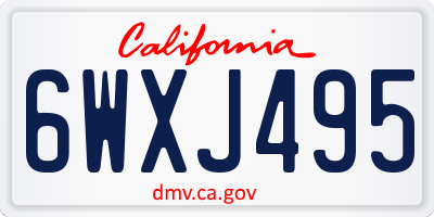 CA license plate 6WXJ495