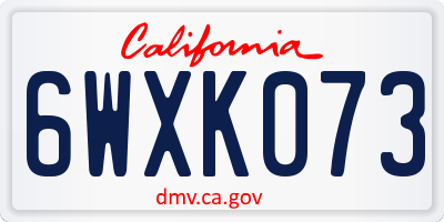 CA license plate 6WXK073