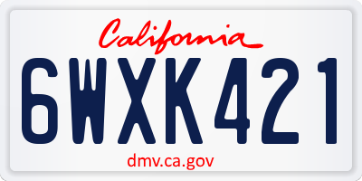 CA license plate 6WXK421