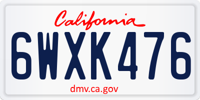 CA license plate 6WXK476
