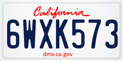CA license plate 6WXK573