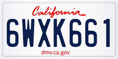CA license plate 6WXK661