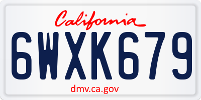 CA license plate 6WXK679