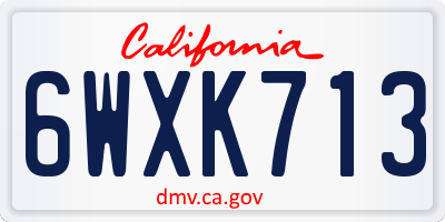 CA license plate 6WXK713