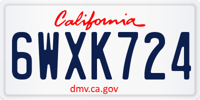 CA license plate 6WXK724