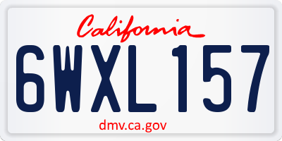 CA license plate 6WXL157