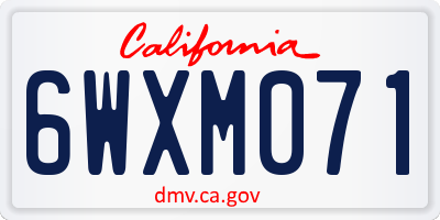 CA license plate 6WXM071