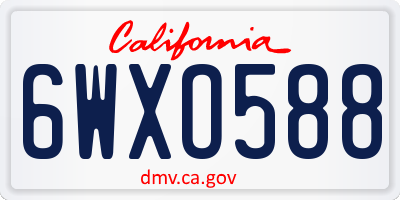 CA license plate 6WXO588