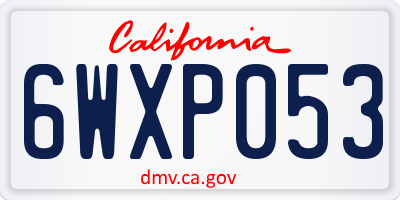 CA license plate 6WXP053