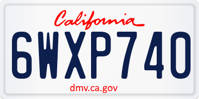 CA license plate 6WXP740