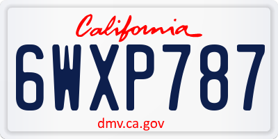 CA license plate 6WXP787