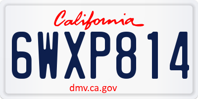 CA license plate 6WXP814