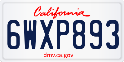 CA license plate 6WXP893