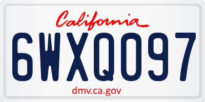 CA license plate 6WXQ097