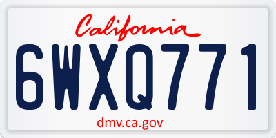 CA license plate 6WXQ771