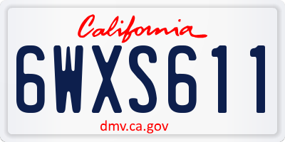 CA license plate 6WXS611